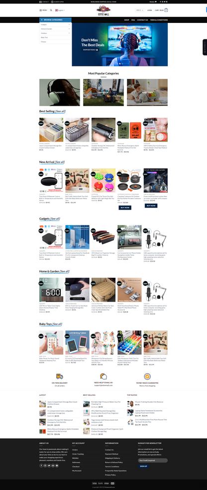 Website erstellen, Store-Design, Automatisierter Dropshipping-Store, E-Commerce-Store, One-Product-Store, Vorgefertigter Store